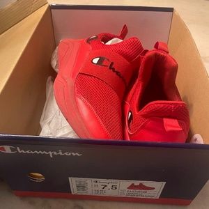 Champion red athletic shoes